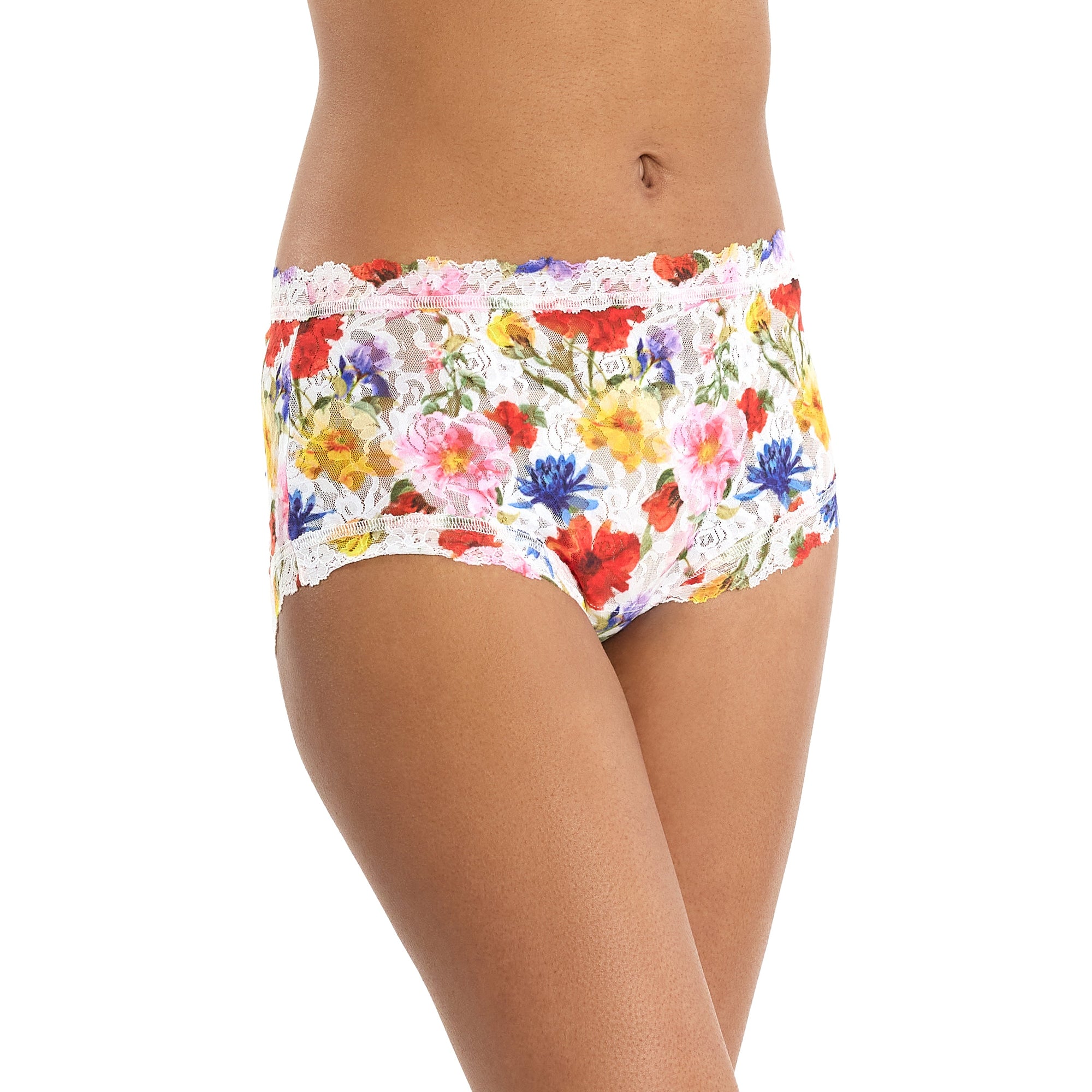 Signature Lace High Rise Boyshort | Meadow Mix (White)