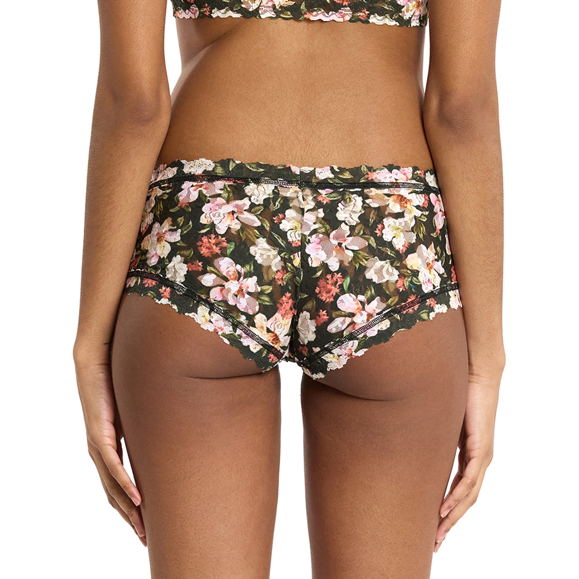 Signature Lace Boyshort | Dark Room Blooms (Black)
