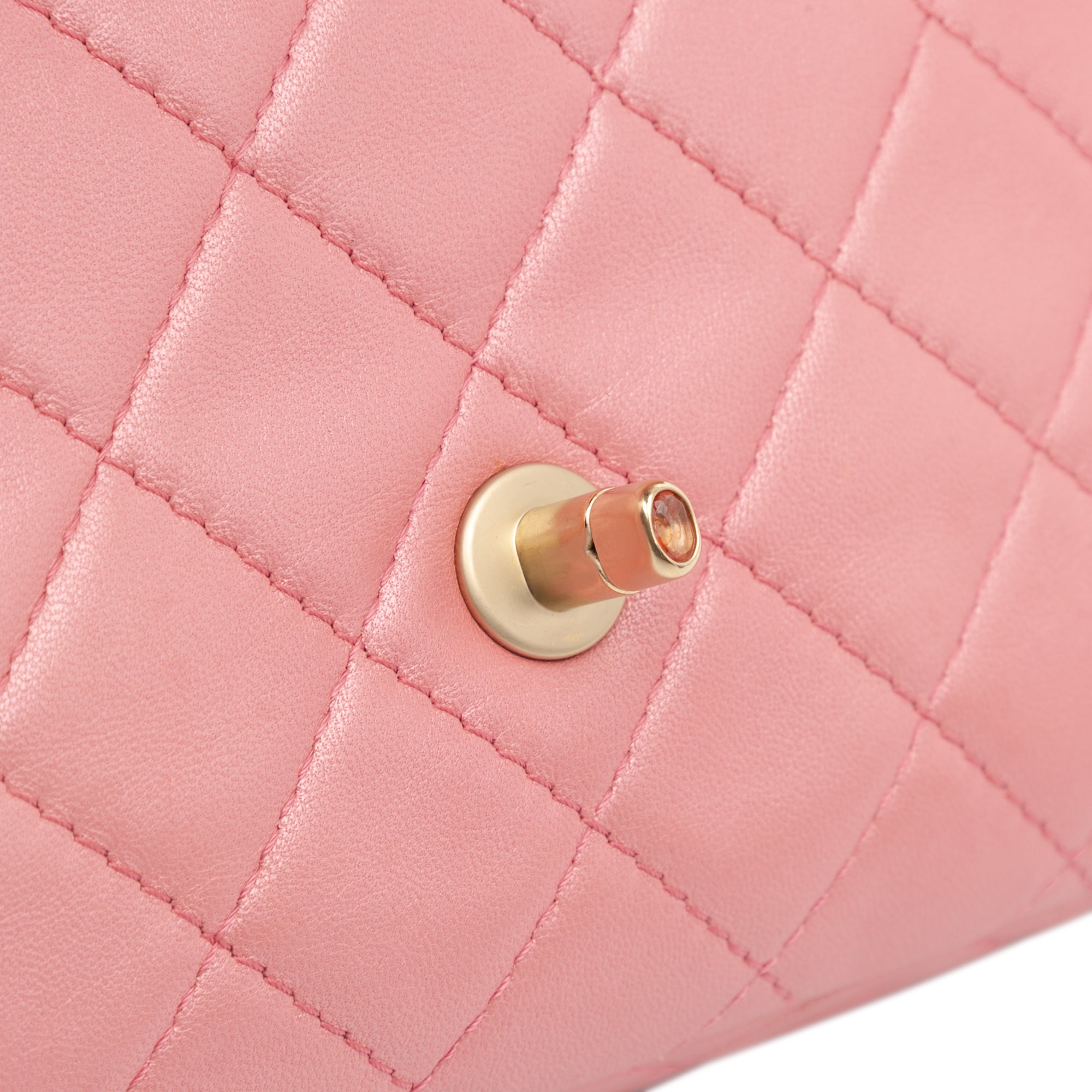 Chanel | Pre-Owned Medium Quilted Lambskin Precious Jewel Single Flap | Pink