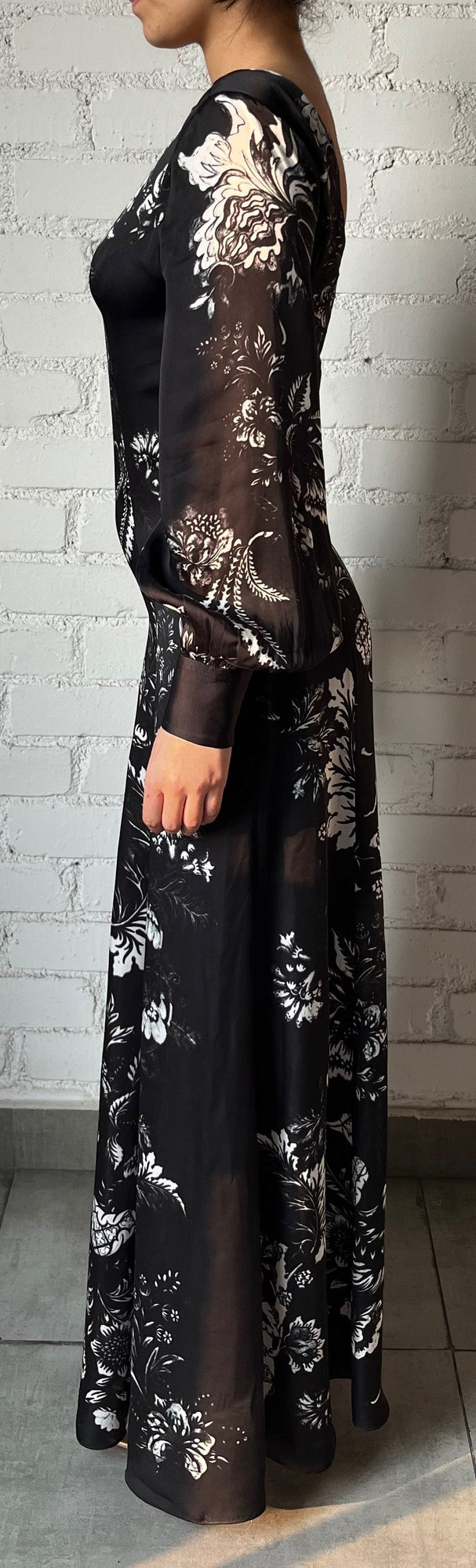 Dea Long Dress | Black/White