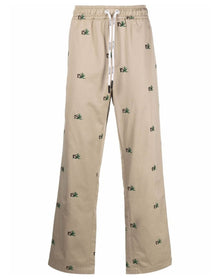 Palm Angels | Men | Broken Palm Drawstring Chino Pants | Beige x Green