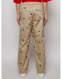Palm Angels | Men | Broken Palm Drawstring Chino Pants | Beige x Green