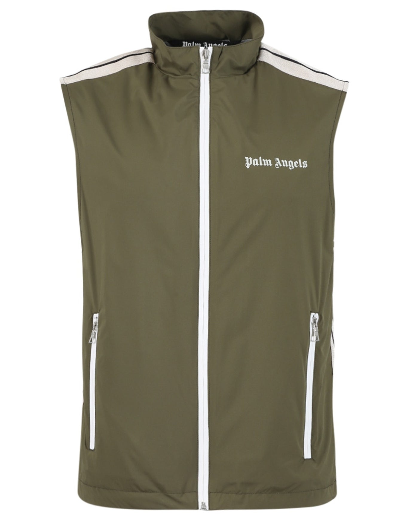 Palm Angels | Men | Classic Logo Vest | Military Green x Off White