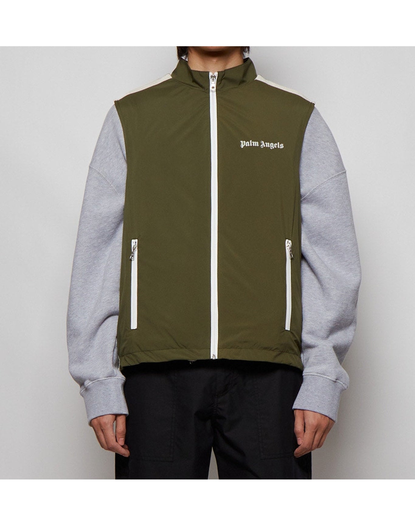 Palm Angels | Men | Classic Logo Vest | Military Green x Off White