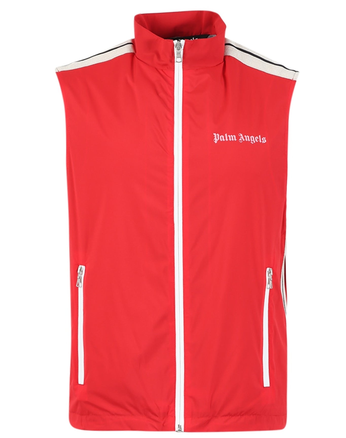 Palm Angels | Men | Striped Classic Logo Vest | Red x Off White