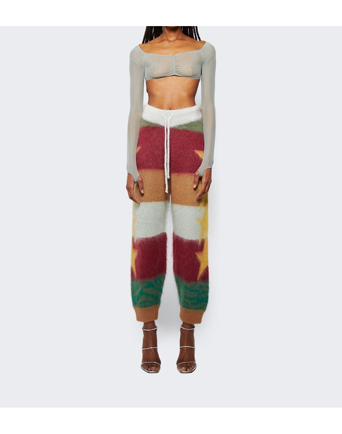 Palm Angels | Women | Knitted Star Jogger Pants | Multicolor