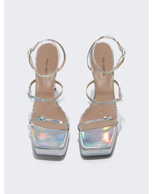 Paul Andrew | Women | Slinky Platform Sandals | Iridescent Mirror