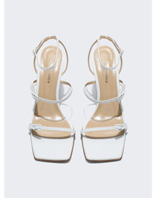 Paul Andrew | Women | Slinky Sparkle High Heel Sandals | White