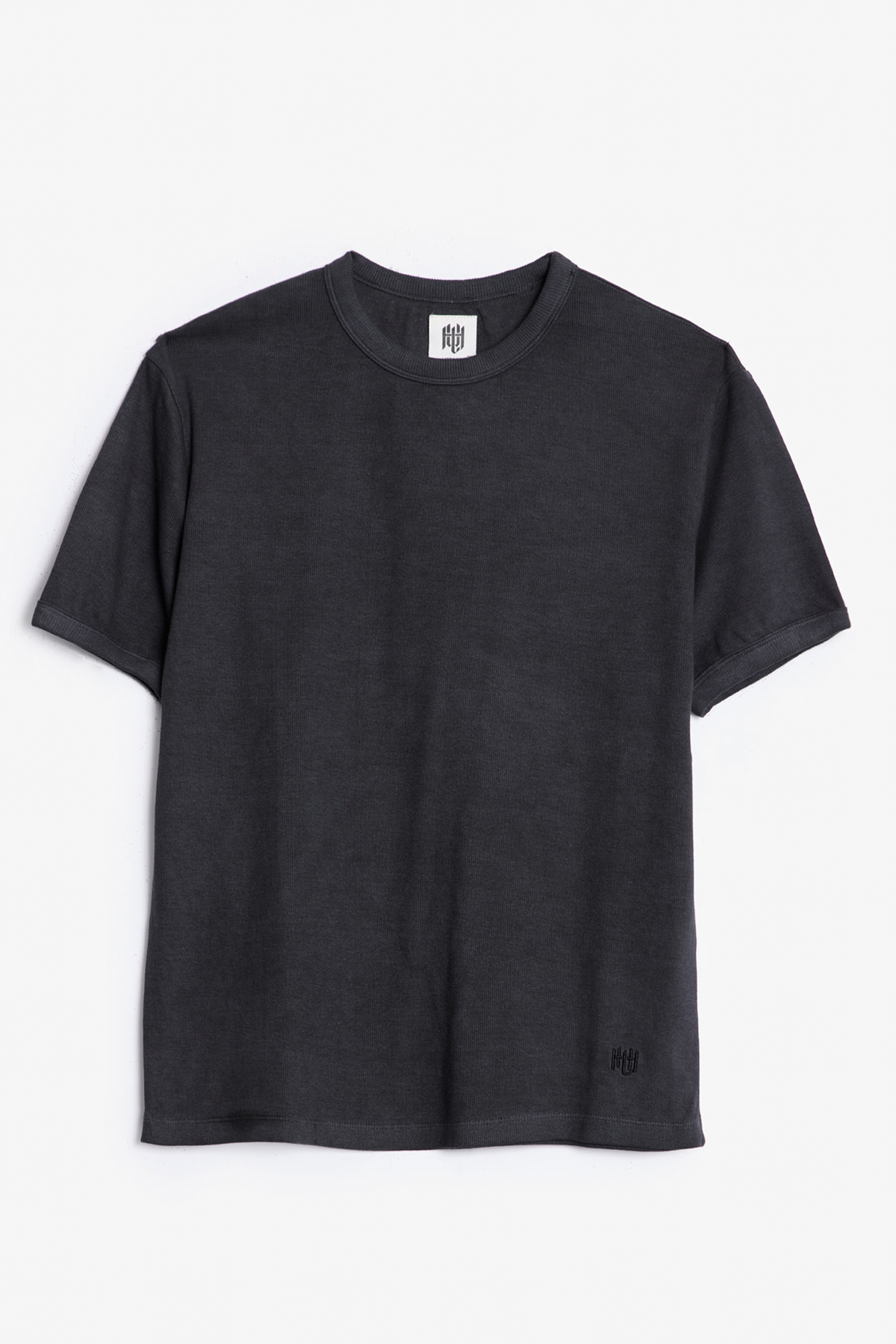 Perfect Slim Ribbed Tee | Washed Black