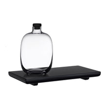 Malt Whiskey Bottle With Wooden Tray | Clear Crystal/Wood