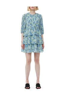 Pleated Georgette Mini Dress | Ice Water