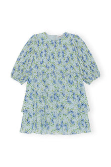 Pleated Georgette Mini Dress | Ice Water