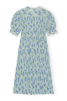 Pleated Georgette V neck Smock Midi Dress | Ice Water