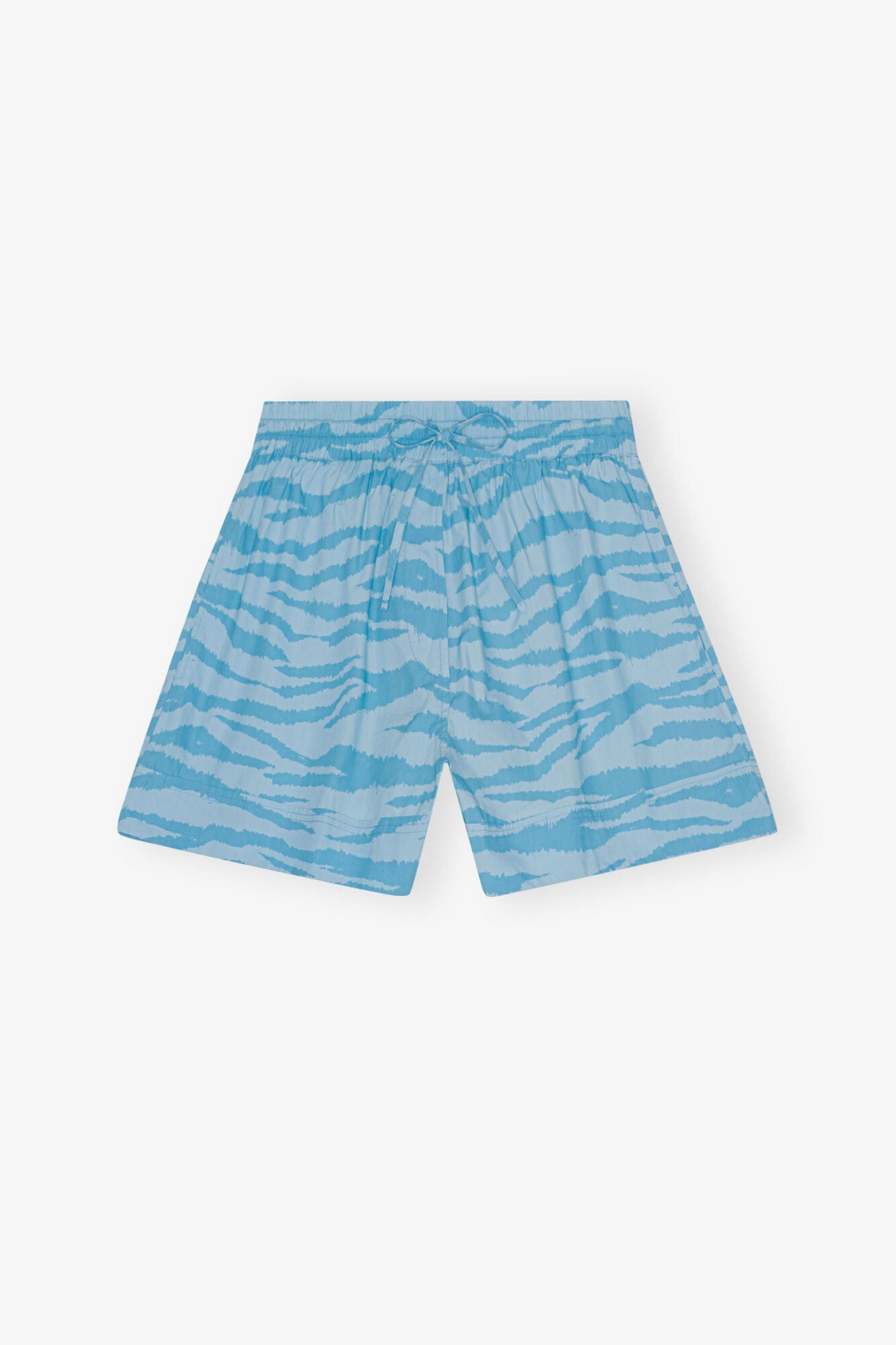 Printed Cotton Elasticated Shorts | Ethereal Blue