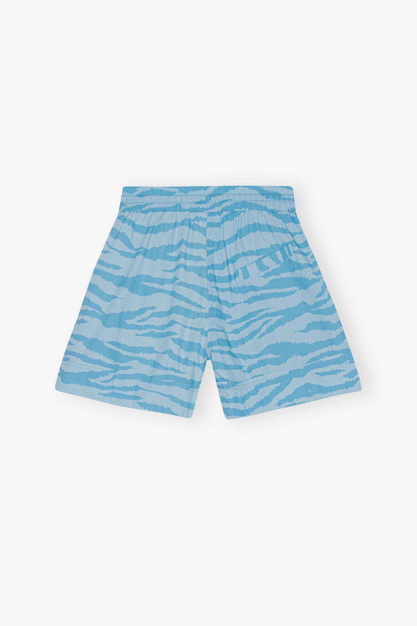 Printed Cotton Elasticated Shorts | Ethereal Blue