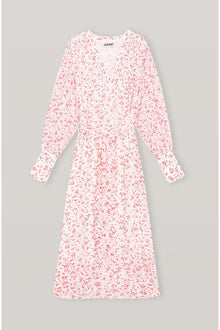 Printed Georgette Midi Dress | Egret