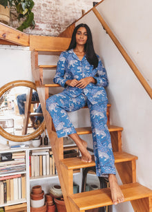 Bagheera - Long Sleep Set - Indigo - Printfresh