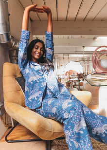 Bagheera - Long Sleep Set - Indigo - Printfresh