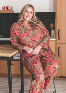 Bagheera - Long Sleep Set - Scarlet - Printfresh