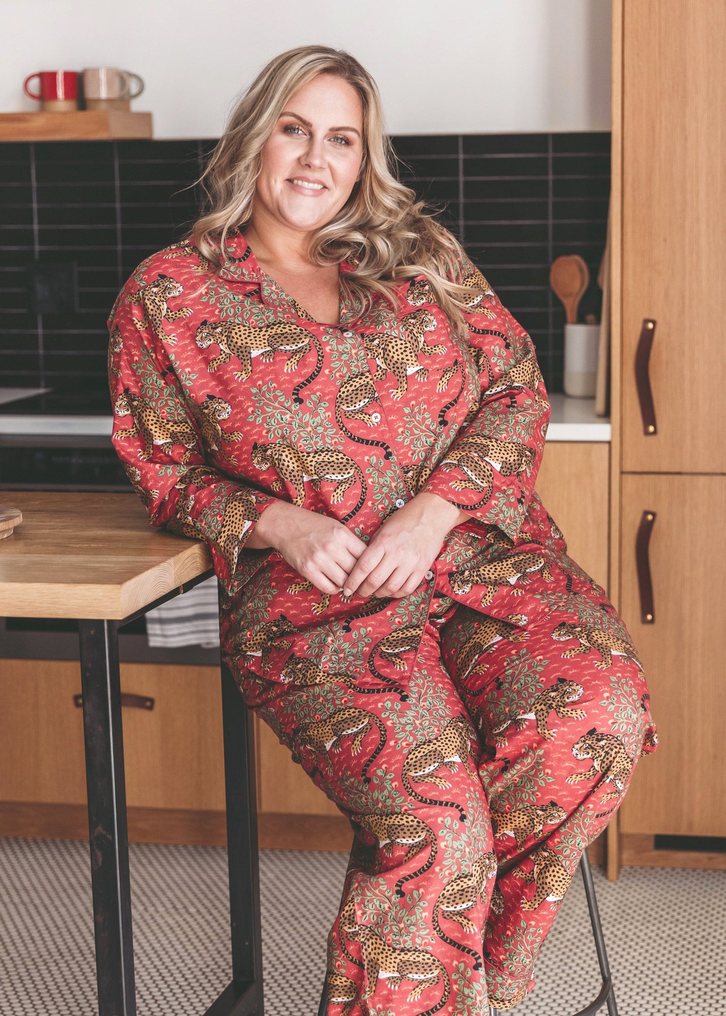 Bagheera - Long Sleep Set - Scarlet - Printfresh