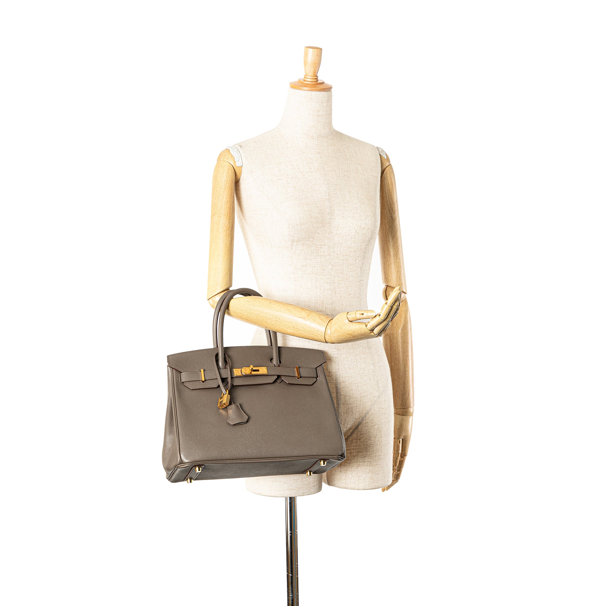 Hermes | Pre-Owned Epsom Birkin Retourne 30 | Brown/Taupe