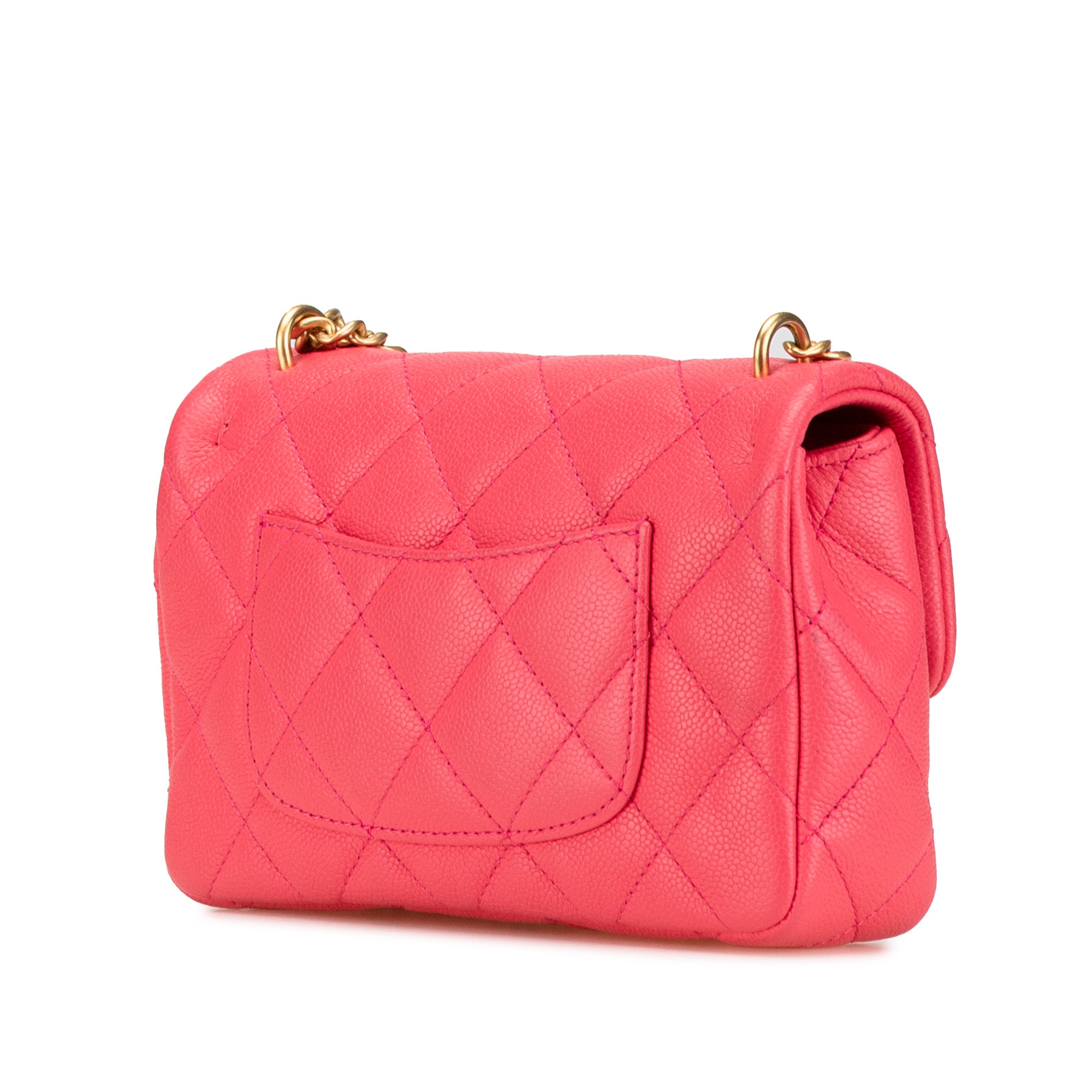Chanel | Pre-Owned Mini Quilted Caviar Sweetheart Flap | Pink/Dark Pink