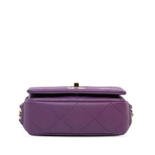 Chanel | Pre-Owned Mini Lambskin Triple Chain Full Flap | Purple