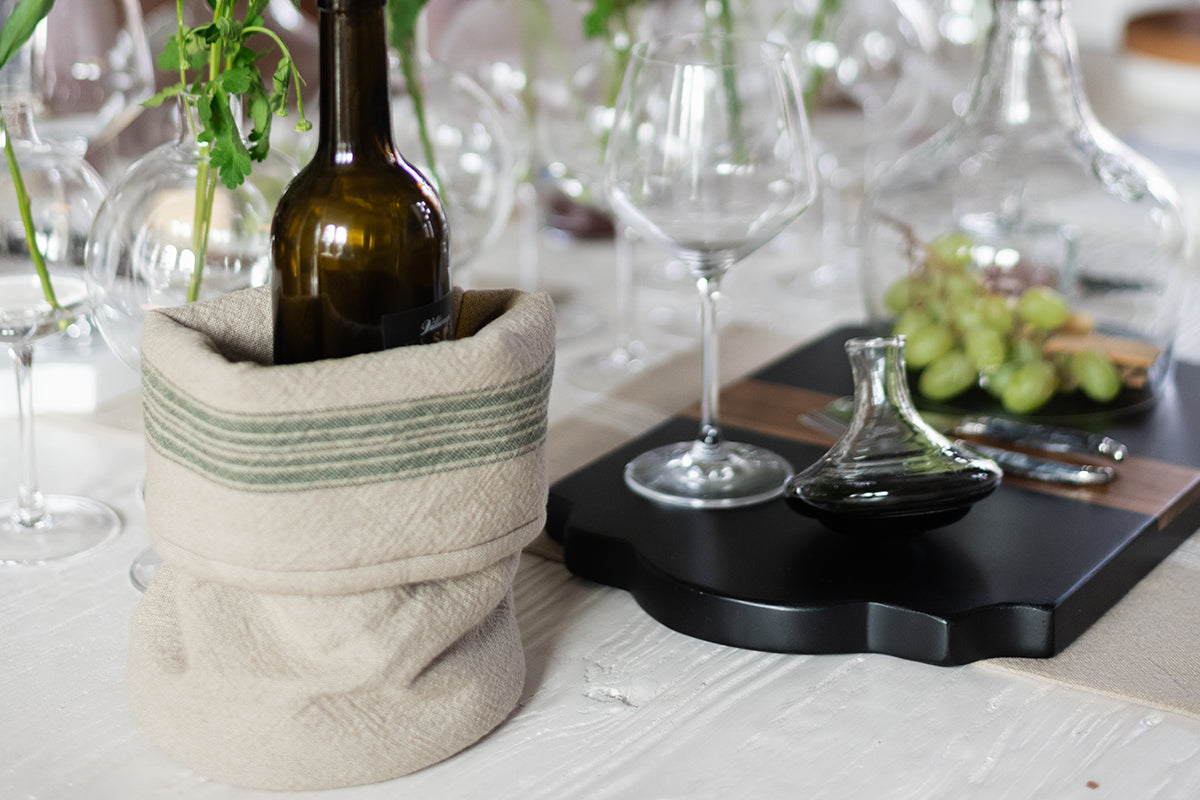 Bistro Bag | Vintage Spruce Green Stripe | Set of 2