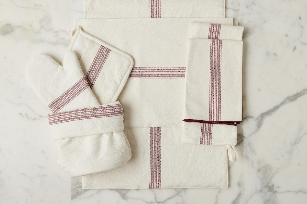 Table Runner | Vintage Merlot Red Stripe
