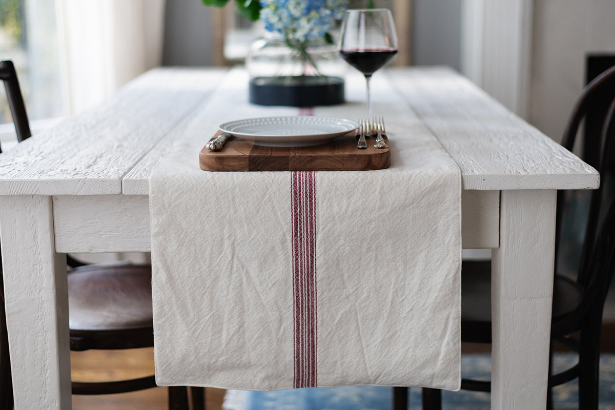 Table Runner | Vintage Merlot Red Stripe