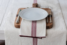 Dinner Napkins | Vintage Merlot Red Stripe | Set of 4
