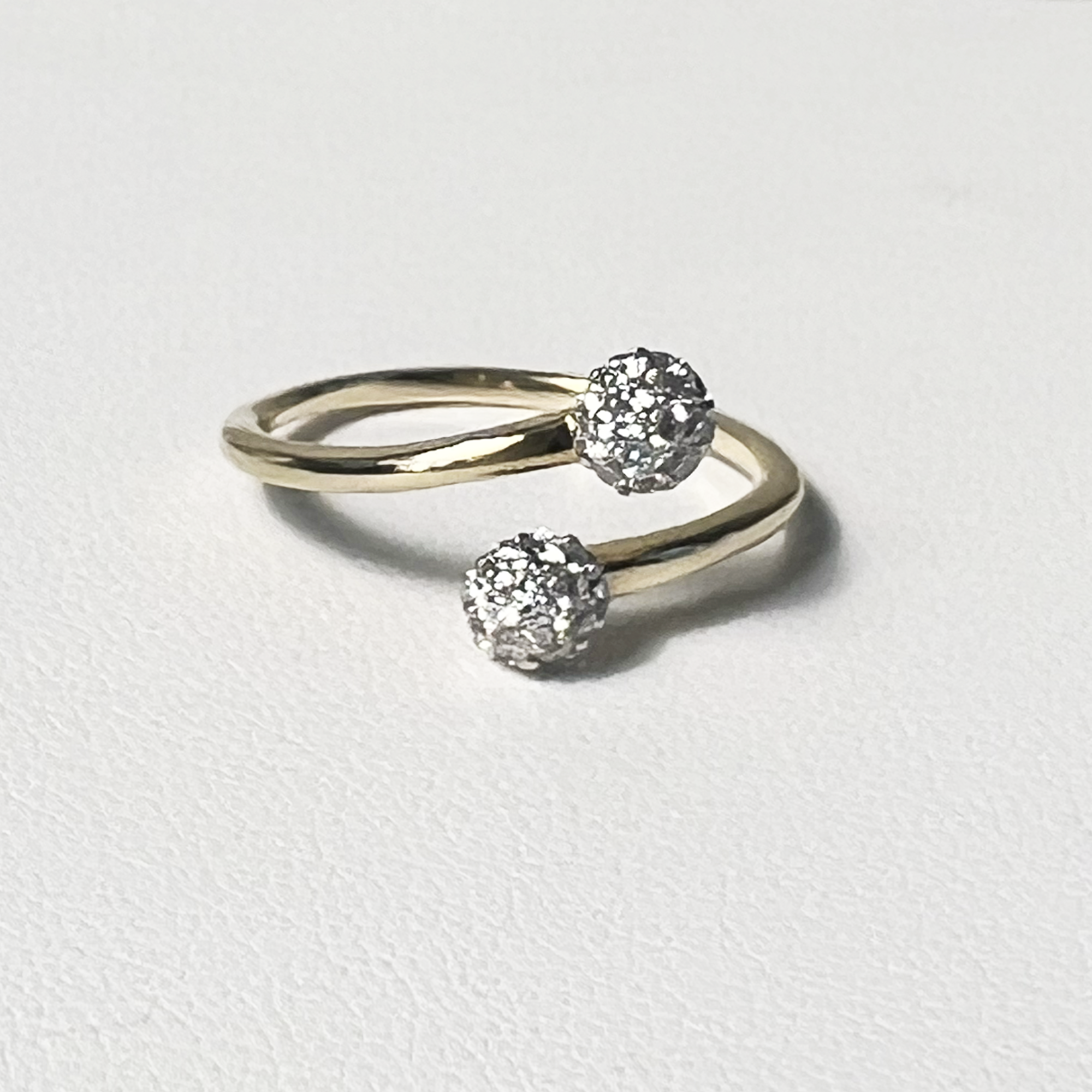 Pave Two Disc Ring | 10K Yellow Gold | 0.28 CTW (Approx) White Diamond