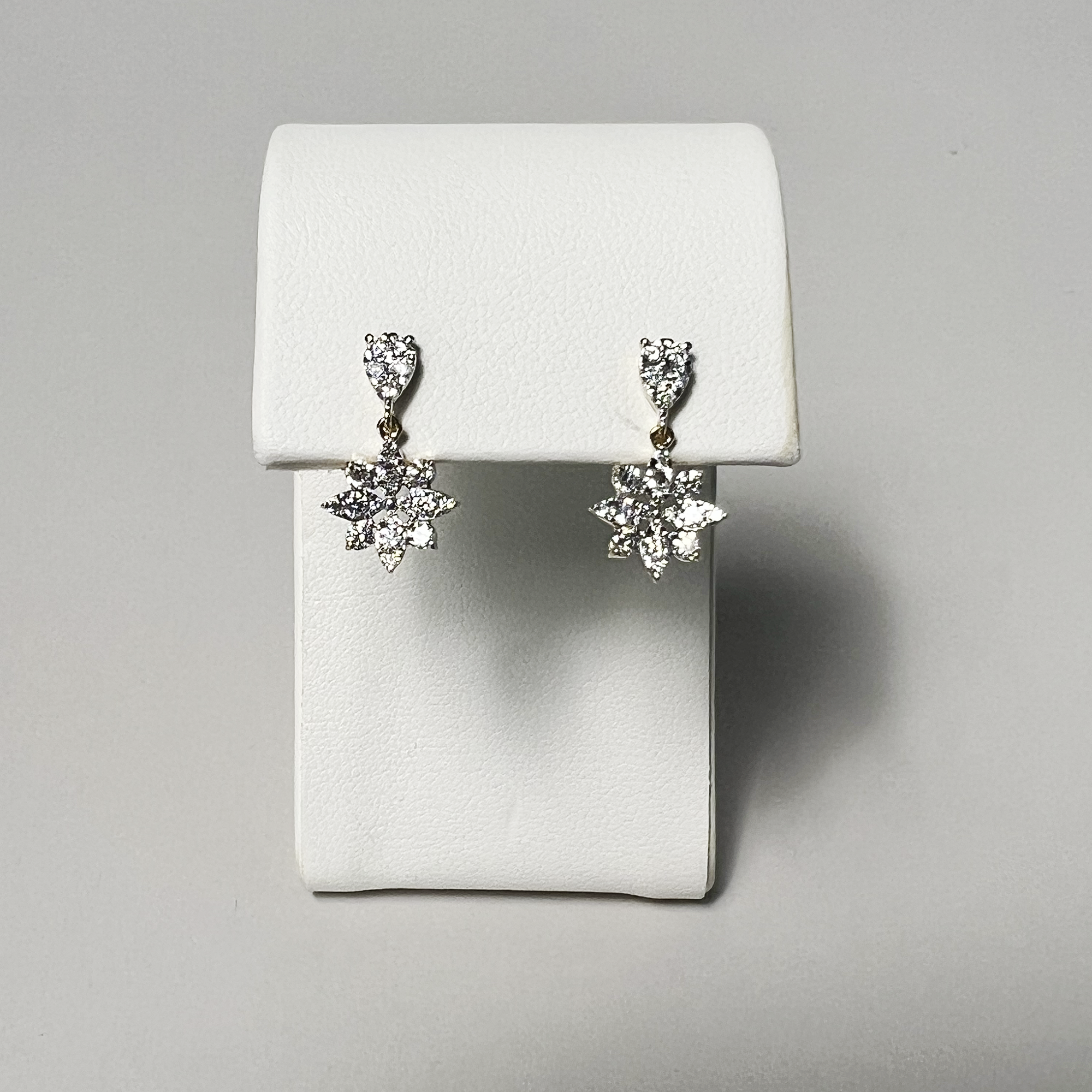 Diamond Tea Rose Drop Earring - V1 | 14K Yellow Gold | 0.832 CTW (Approx) White Diamond
