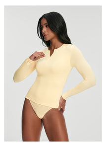 Quarter Zip Long Sleeve Top | Lemon Meringue