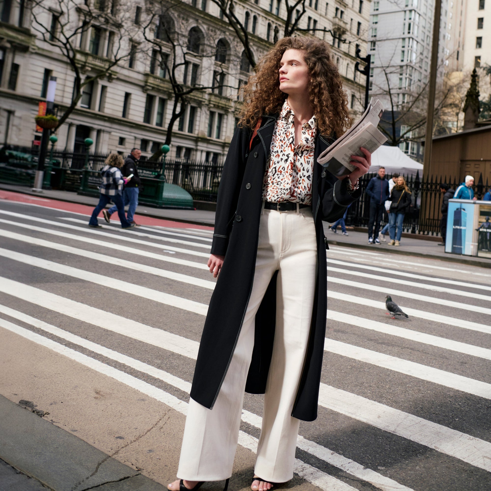 Front image of a woman wearing the Milo Jean in Tusk | Exclude