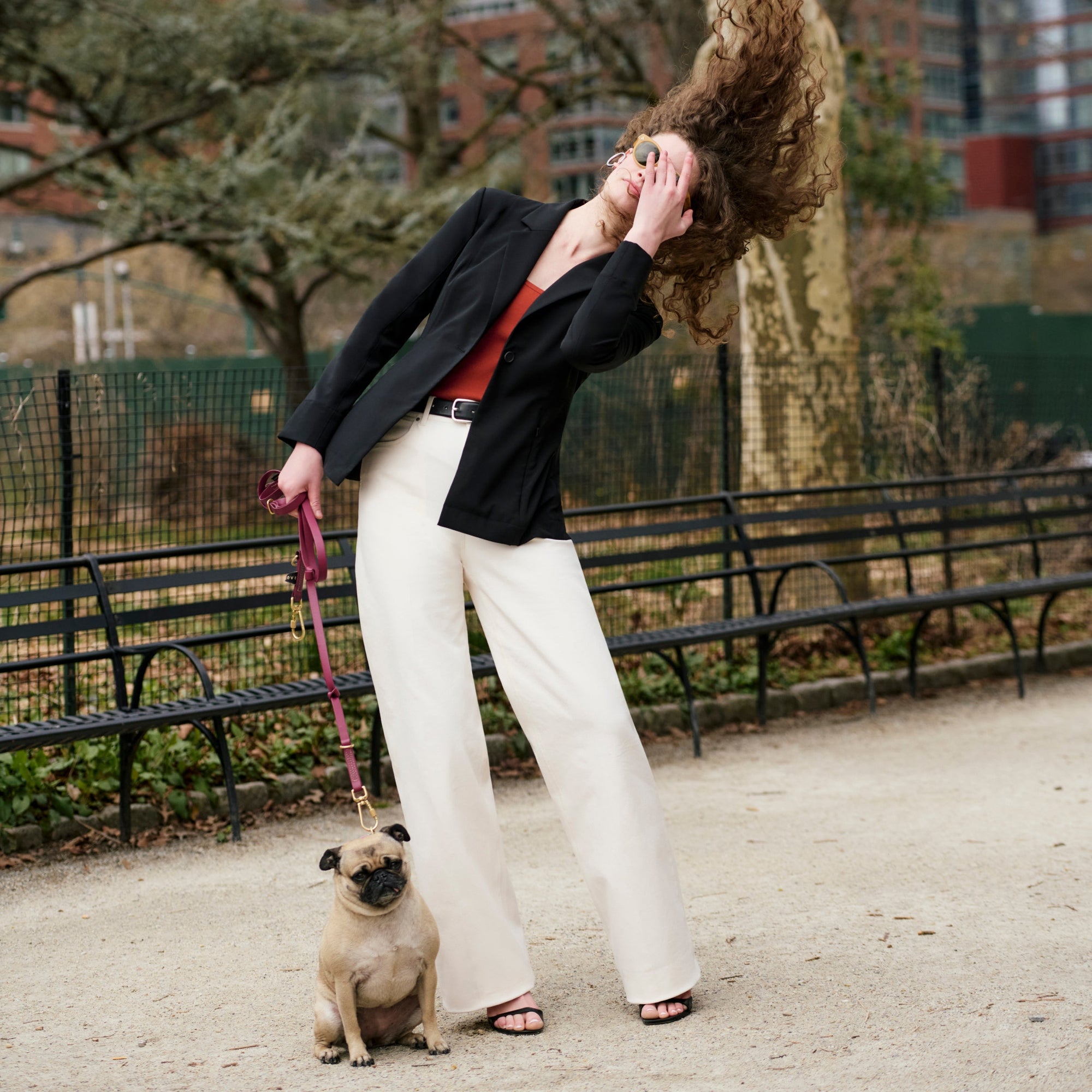 Front image of a woman wearing the Milo Jean in Tusk | Exclude
