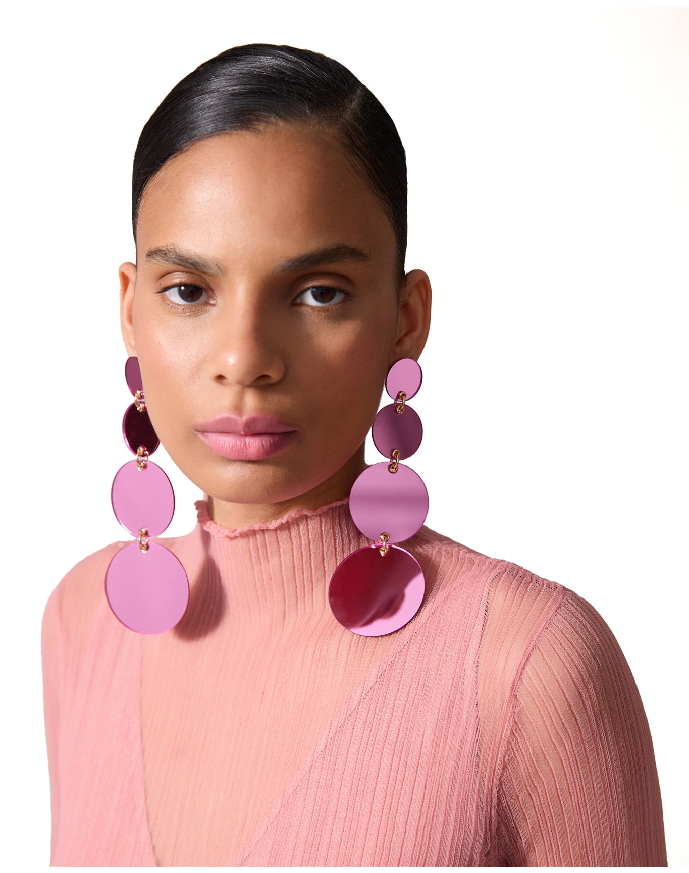 Plexi Disc Long Dangle Earrings | Framboise
