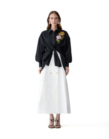 A-Line Midi Skirt | White