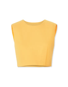 Sleeveless Crewneck Cropped Top | Daffodil