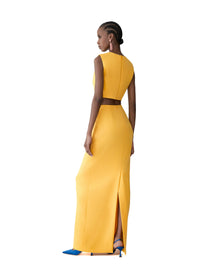 Sleeveless Crewneck Cropped Top | Daffodil