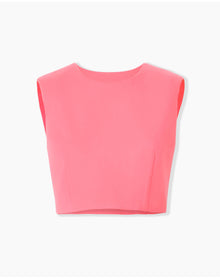 Sleeveless Crewneck Cropped Top | Sunset
