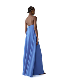 Draped Front Strapless Column Gown | Bluebell