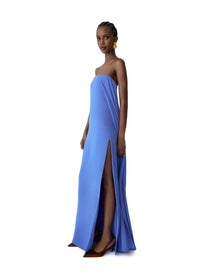 Draped Front Strapless Column Gown | Bluebell