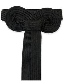 Satin Trapunto Belt | Black