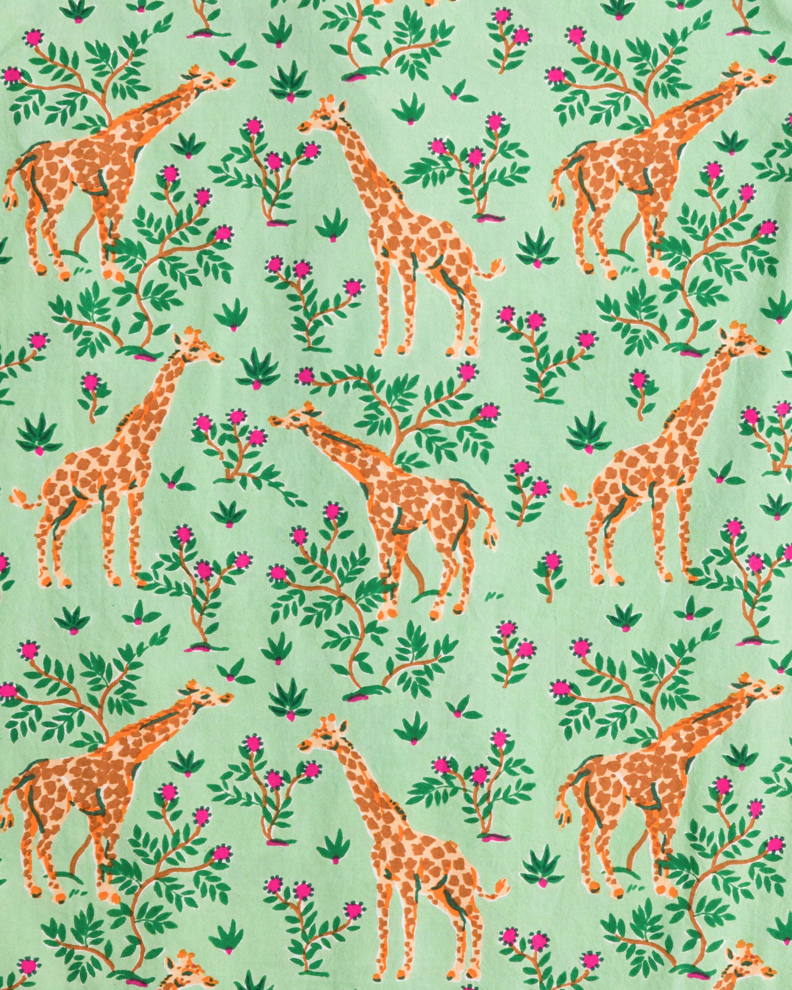 Grazing Giraffes - Long Sleep Set - Sage - Printfresh