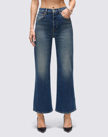 Womens | Comfort Stretch High Rise Wide Leg Crop | Smoke Water