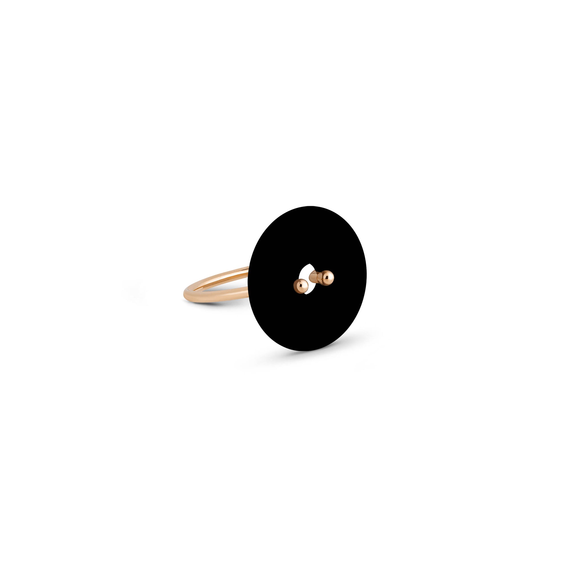 Donut Onyx Ring | 18K Rose Gold