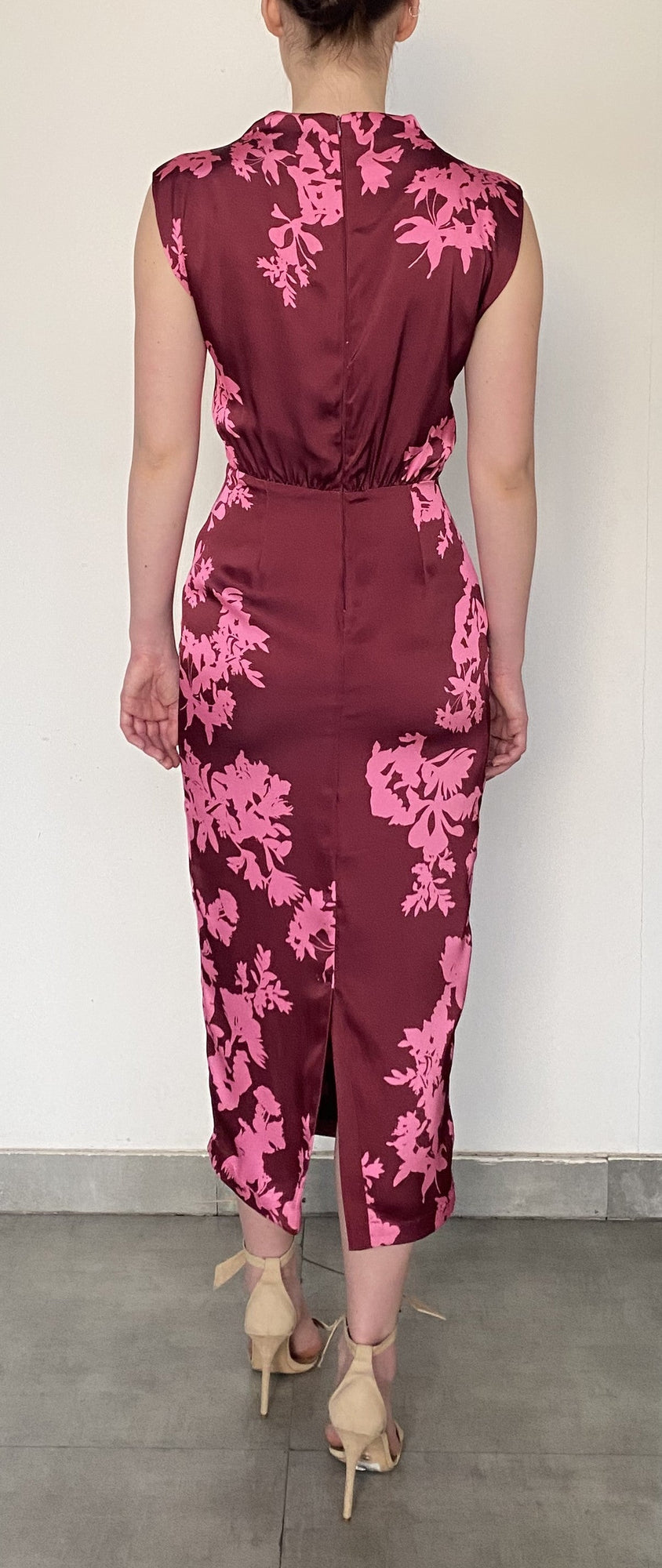 Midi Dress | Black/Magenta