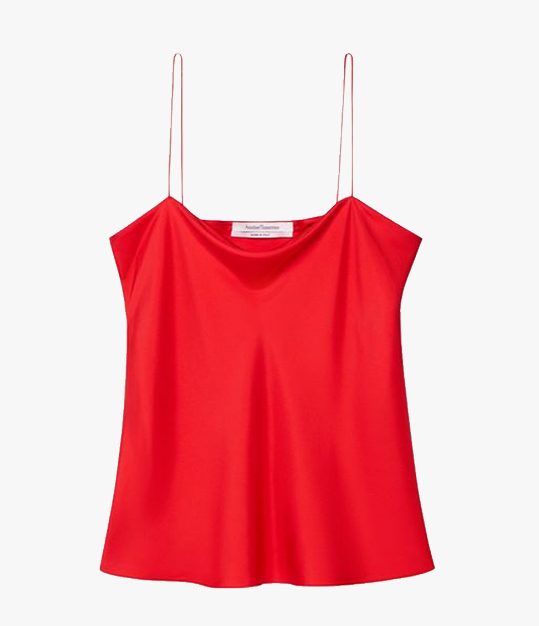 Another Tomorrow Silk Camisole in Red – Silk Women's Top