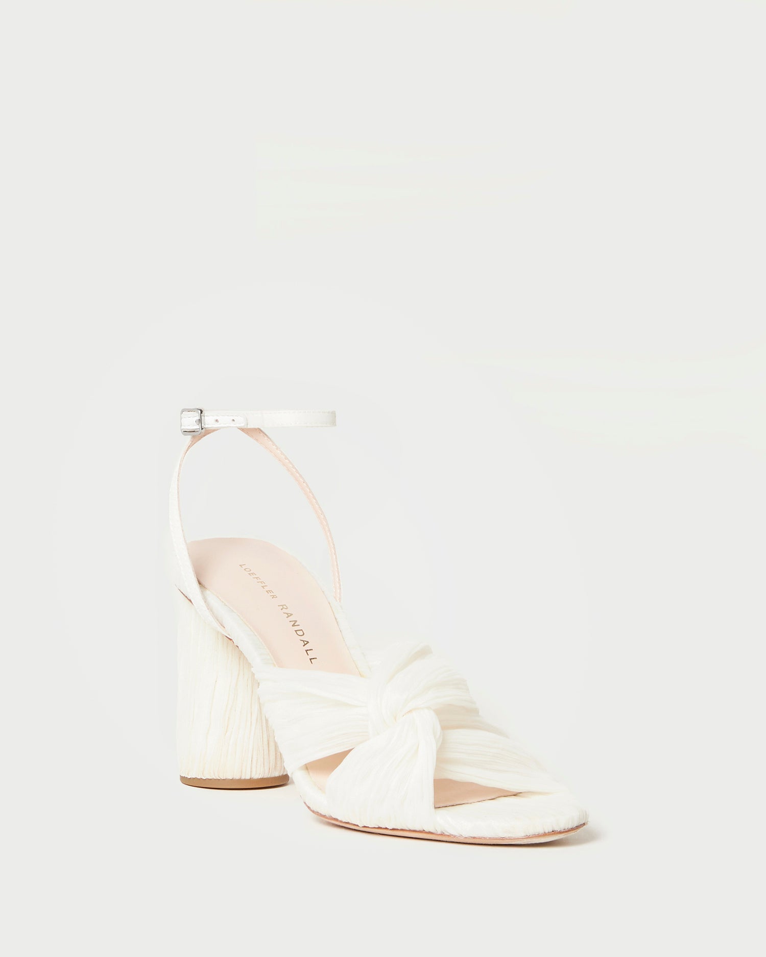 Pleated Twist Sandal | Pearl